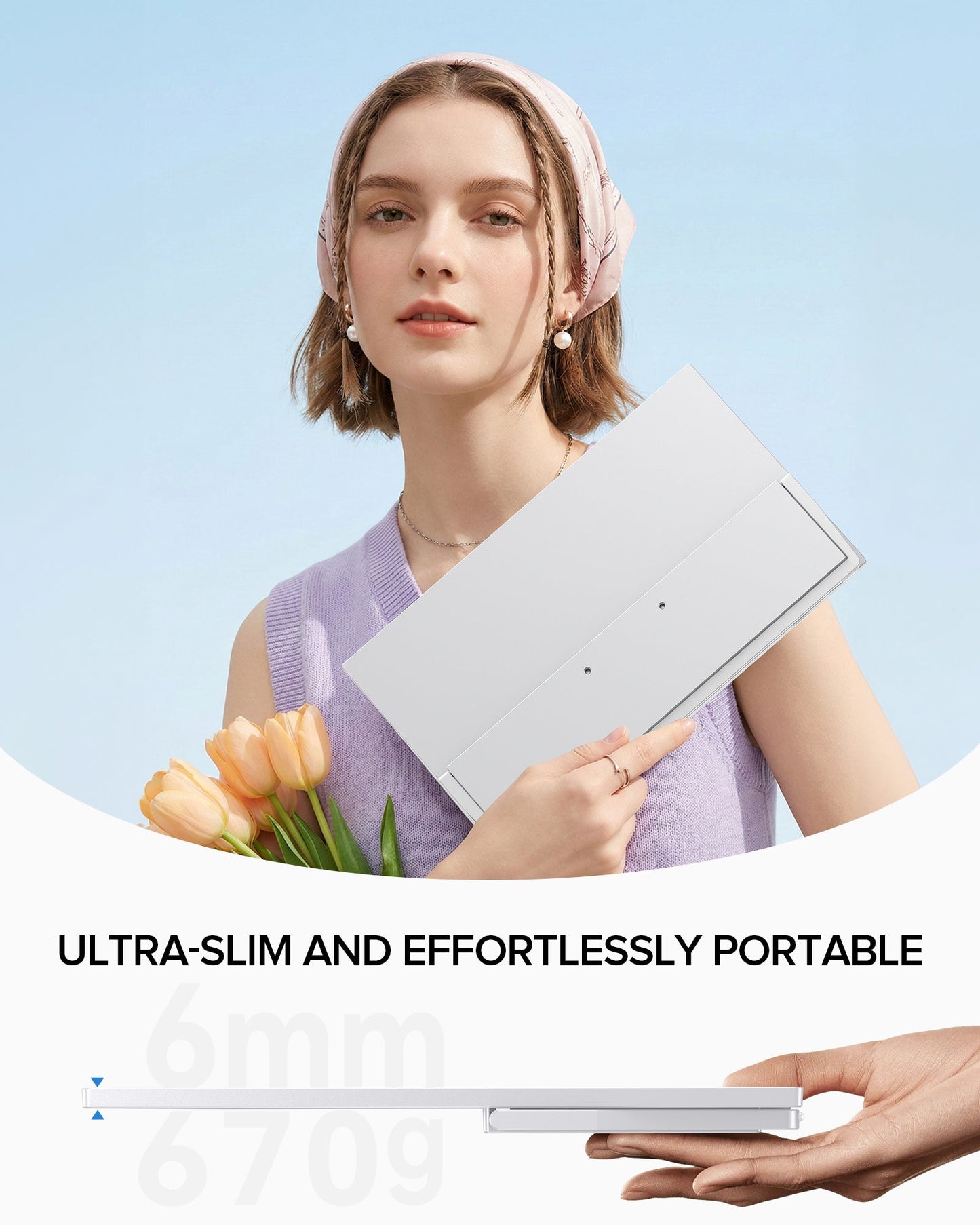 USetup T4 - White Portable Monitor 15.6" 1080P 60hz | UPERFECT